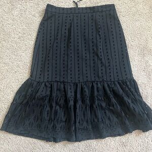 ElegBlack Eyelet Skirt